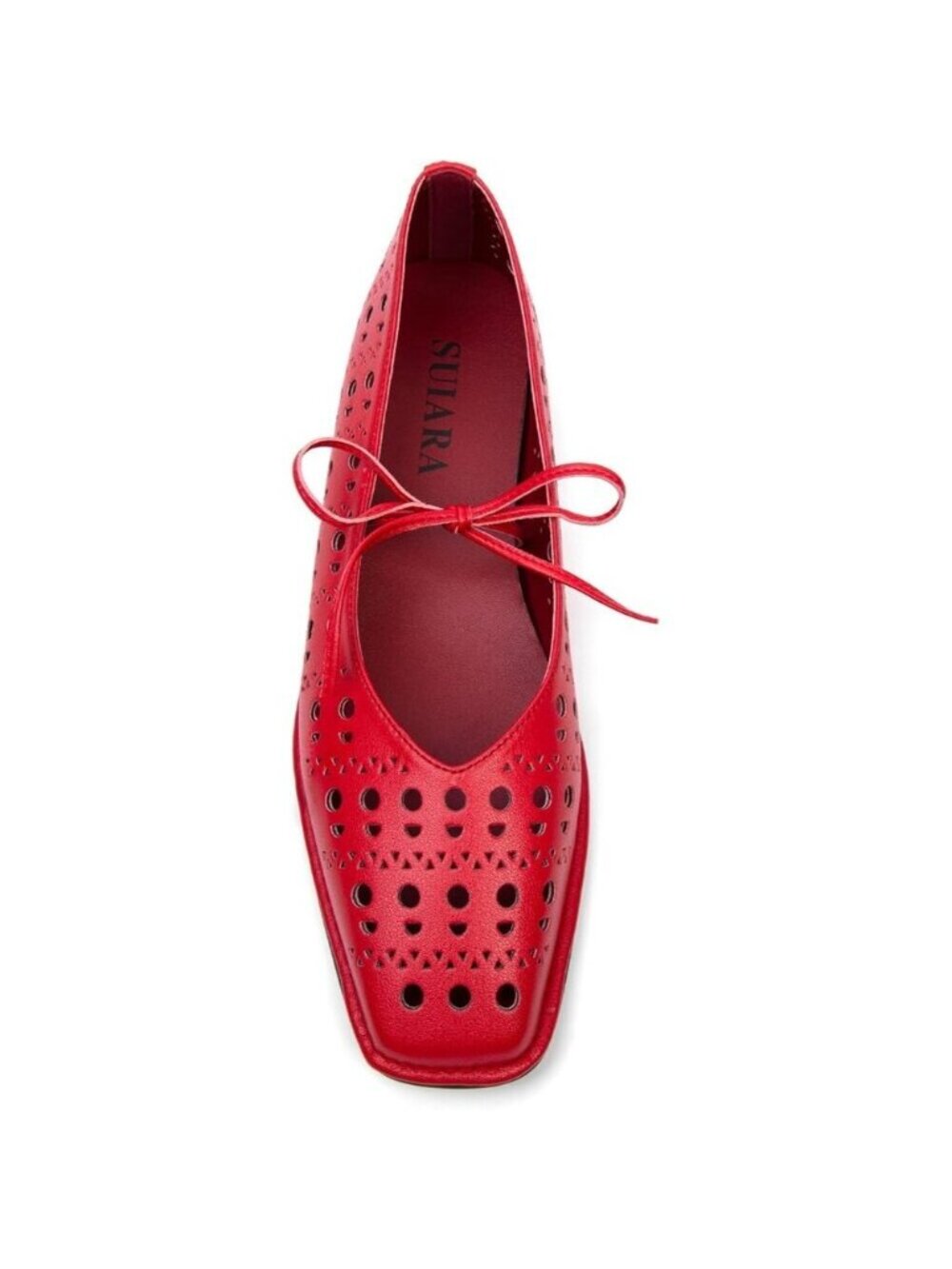 Women Slit-red Square Toe Comfortable Slip-On Lace-Up Loafers Summer Shoes